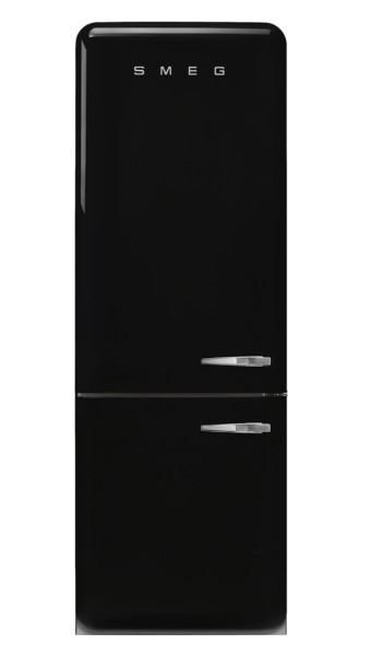 Smeg Black Fab38lbl6 Retro No Frost Fridge Freezer, 70/30, D Rated