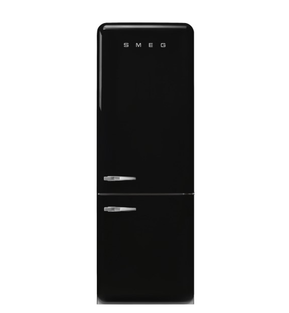 Smeg Black Free Standing Refrigerator 706 Mm Wide 50'S Style Fab38rbl6