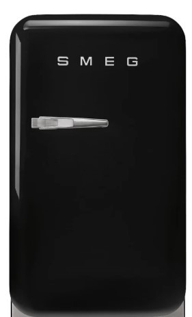 Smeg Black Free Standing Refrigerator 404 Mm Wide 50'S Style Fab5rbl6