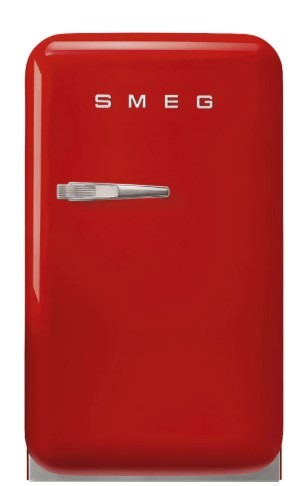 Smeg Red Free Standing Refrigerator 404 Mm Wide 50'S Style Fab5rrd6