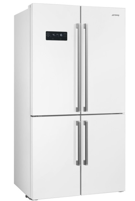 Smeg White Fq60bde Free Standing American Style Fridge Freezer In