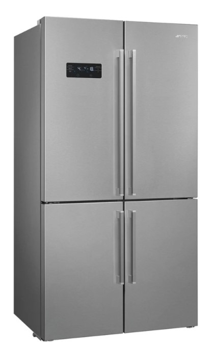 Smeg Blue/Light Universal Fq60xde Freestanding American Fridge Freezer - Stainless Steel Look - E Rated