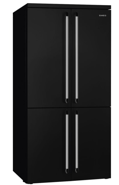 Smeg Black Free Standing American Style Fridge Freezer In Fq960bl6