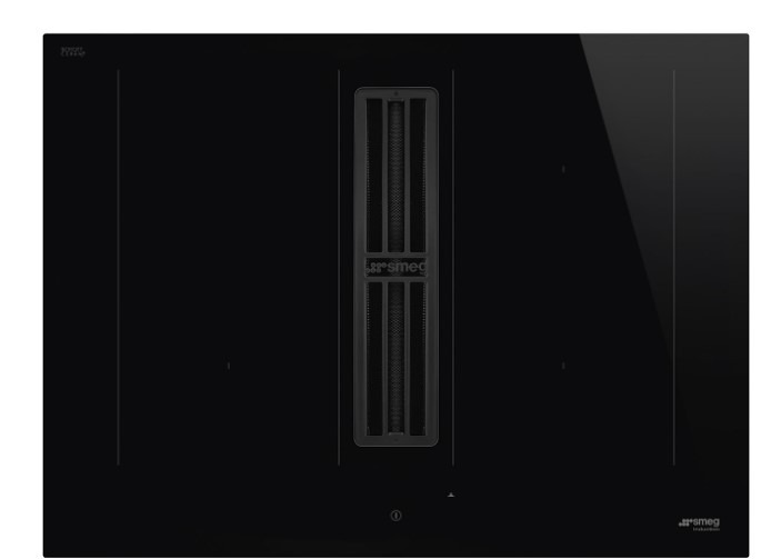 Smeg Black 70 Cm Universal Induction Hob With Integrated Hood, Hobd472d2
