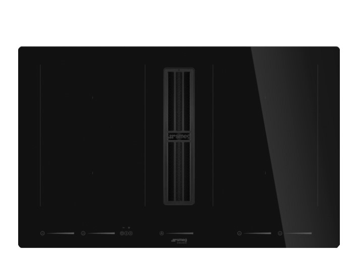 Smeg Black Hobd682d2 83 Cm Universal Induction Hob With Integrated Hood,