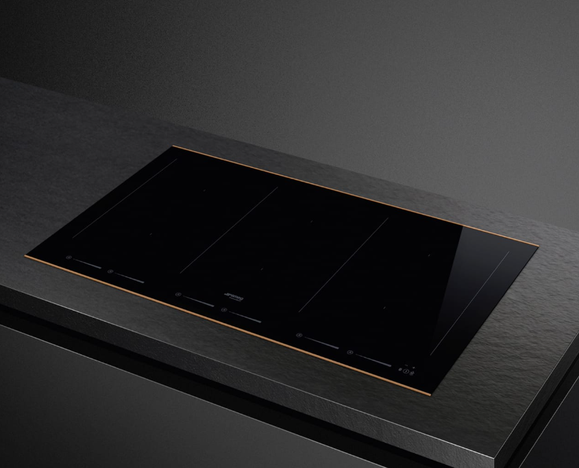Smeg Black 90 Cm Dolce Stil Novo Induction Hob, Copper Traditional Sim6964r