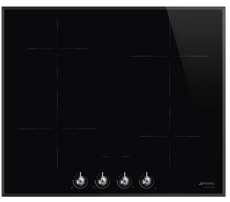 Smeg Black Si364bm 60Cm Induction Hob Glass, Traditional