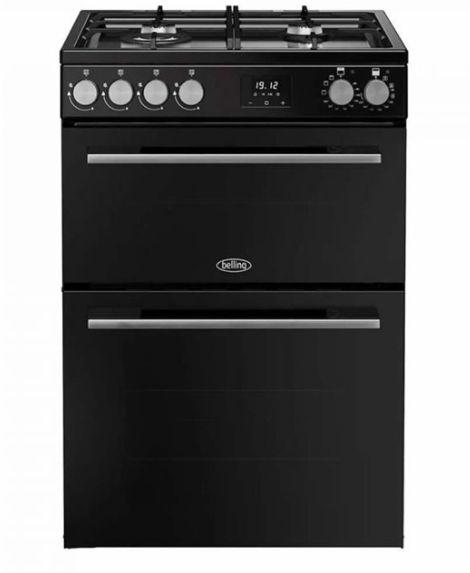 Belling Black Vision 60Df Bss 600Mm Dual Fuel Cooker Gas Hob /Steel