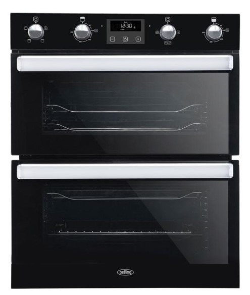 Belling Black Bi702fpct Built-Under Electric Double Oven, A Rated