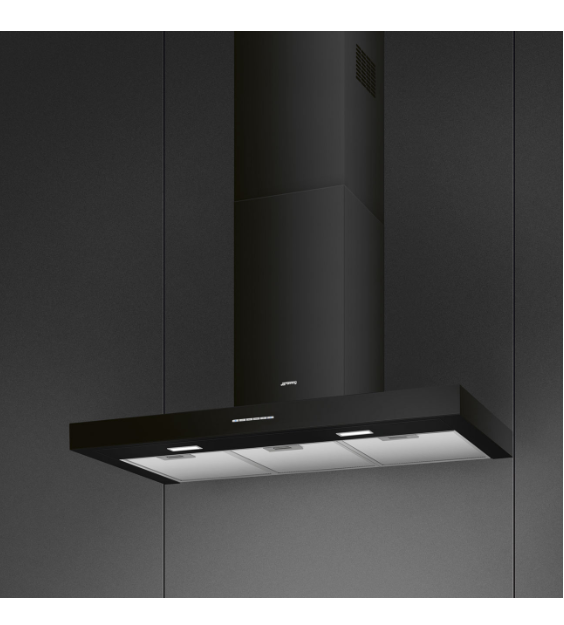 Smeg Black Kbt900bl 90Cm Chimney Cooker Hood,