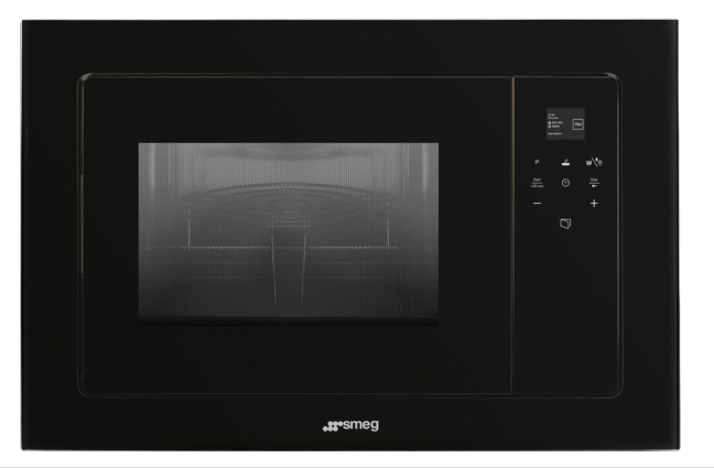 Smeg Black Fmi120n2 Linea Built In Microwave With Grill
