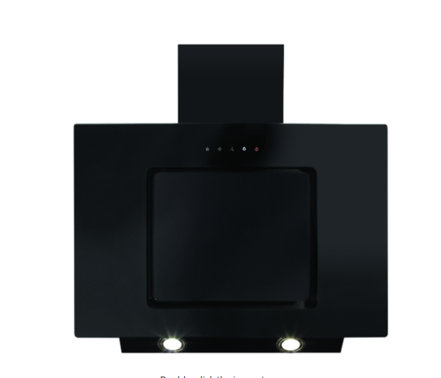 Cda Black Eva70bl 70Cm Chimney Cooker Hood,