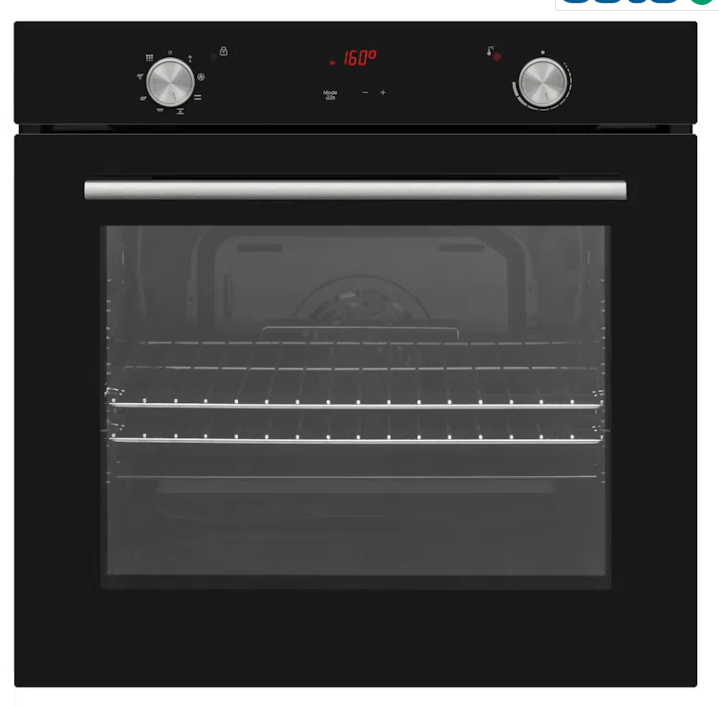 Cata Black Ubo754bk 60Cm True Fan 78L Mf Pyro Oven