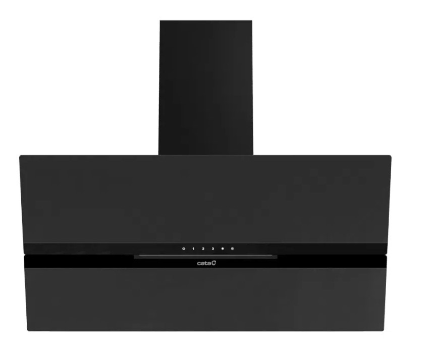 Cata CATAGM90MB 90cm Matt Black Auto-Open Angled Glass Hood with Hidden Touch - Image 2