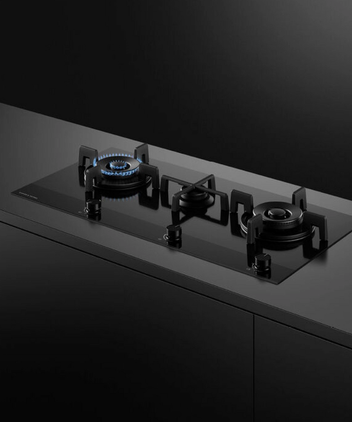 Fisher & Paykel Black Cg903dnggb4 90Cm Gas Hob - Glass