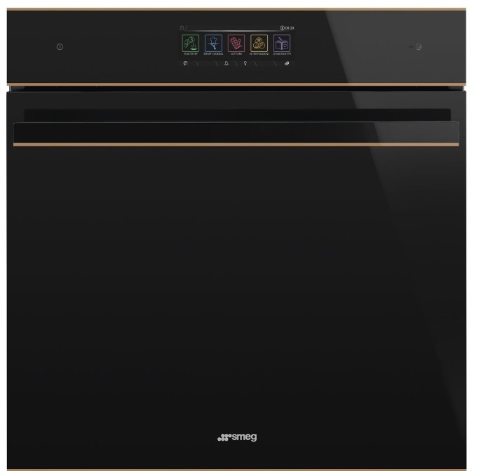 Smeg Black So6606wapnr 60Cm Dolce Stil Novo Omnichef Wi-Fi Single Oven Copper Trim