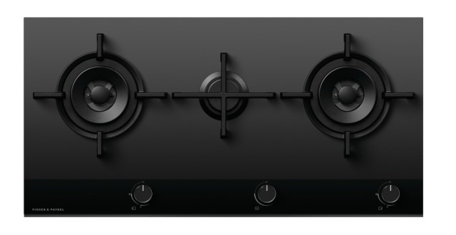 Fisher & Paykel Black Cg903dlpgb4 90Cm 3 Burner Gas Hob - Glass