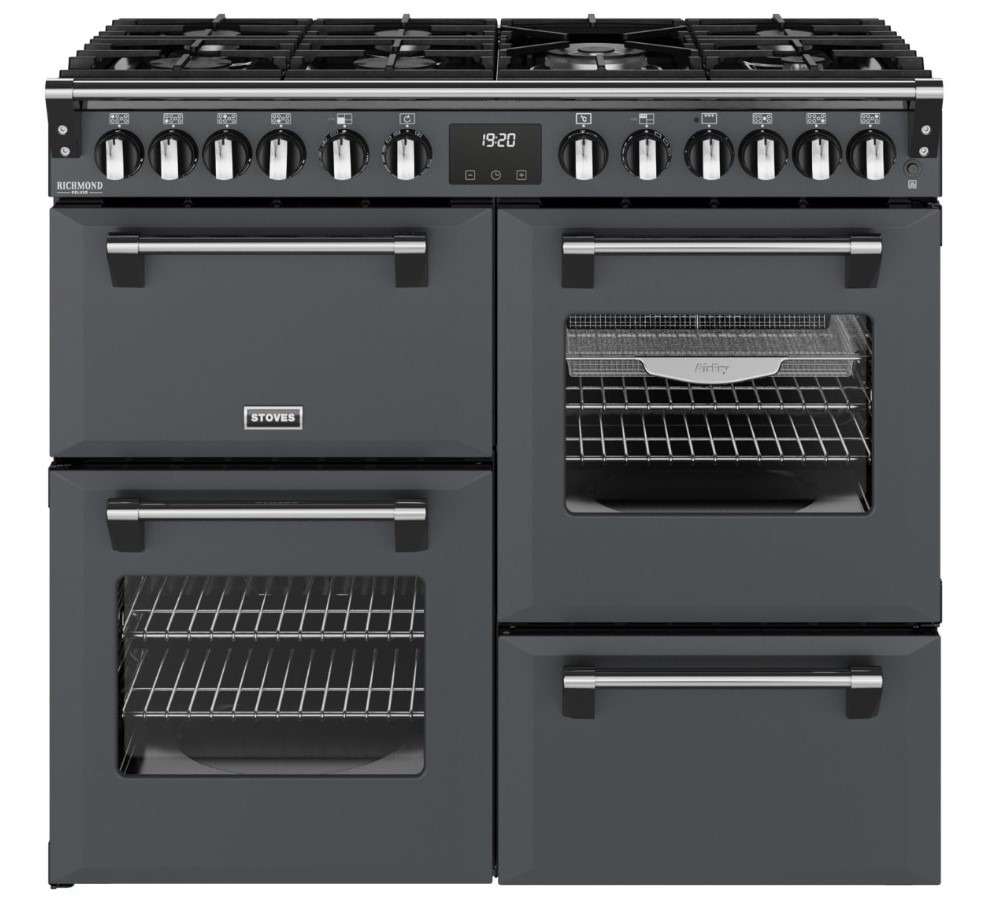 Stoves Anthracite 444412015 Richmond Deluxe 100Cm Dual Fuel Range Cooker