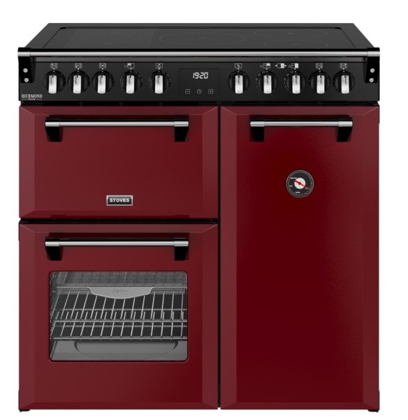 Stoves Red 444412014 Richmond Deluxe 90Cm Induction Range Cooker - Garnet