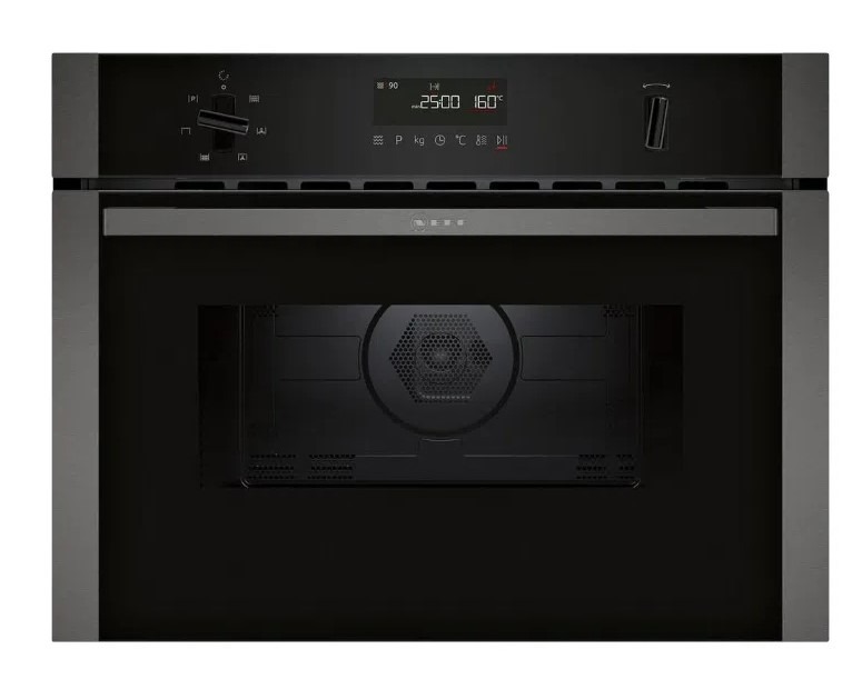 Neff Black C1amg84g0b 44 Litres Built In Microwave Oven With Hot Air - With Graphite Trim