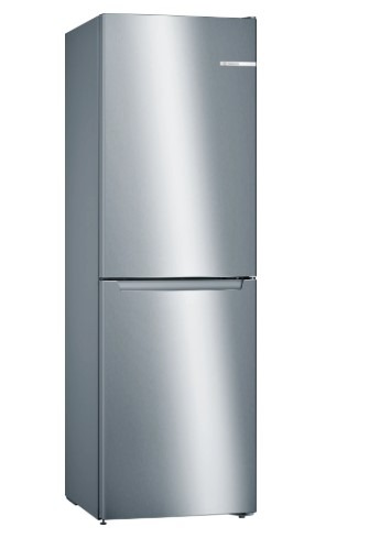 Bosch Light Series 2 Free-Standing Fridge-Freezer With Freezer At Bottom 186 X 60 Cm Stainless Steel Look Kgn34nleag