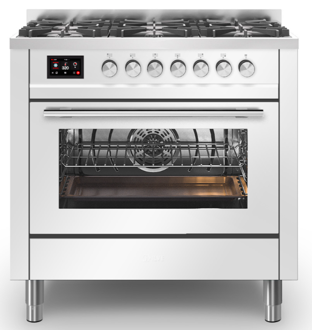 Ilve White Roma 90Cm Single 90 6 Burners