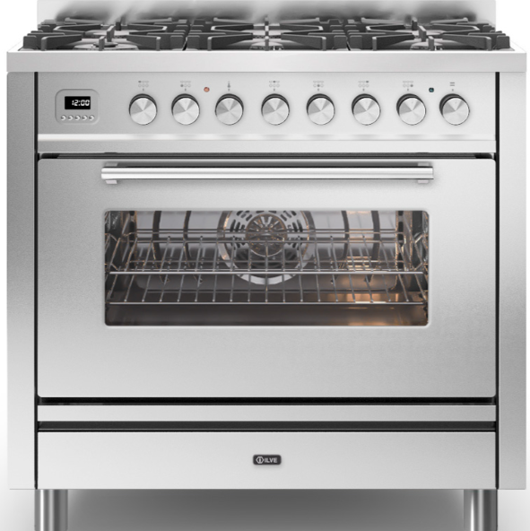 Ilve Roma 90Cm Single 6 Gas Burners Stainless Steel