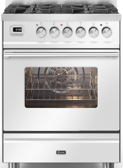 Ilve White Roma 60Cm Single 4 Gas Burners