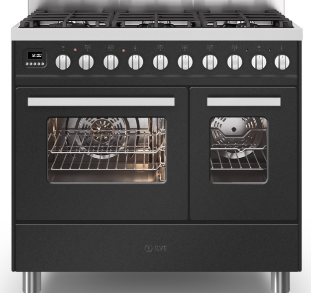 Ilve Torino 90Cm Twin 60/30 6 Gas Burners Matt Graphite