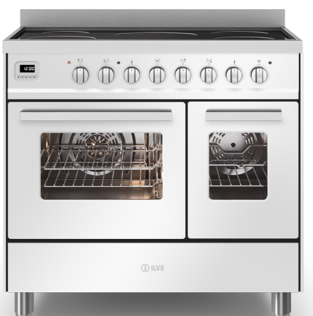 Ilve White Torino 90Cm Twin 60/30 5 Zone Induction