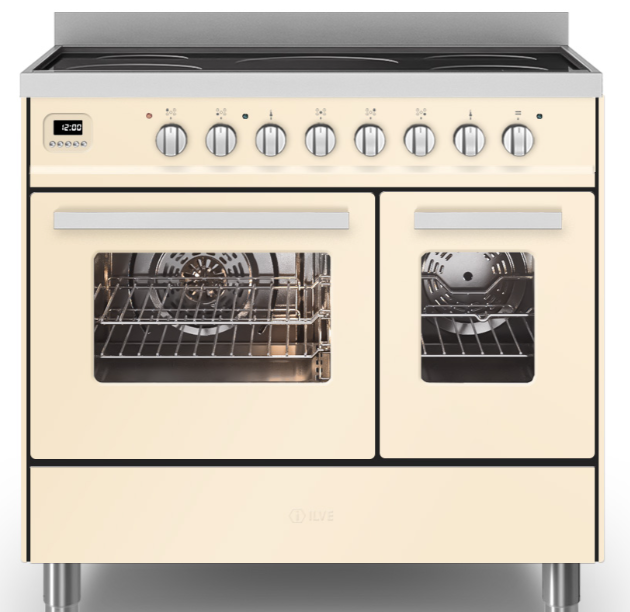 Ilve White Torino 90Cm Twin 60/30 5 Zone Induction Antique