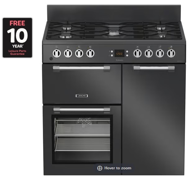900mm Dual Fuel Range Cooker 5 x Burners Black CK90F232BL - Image 6
