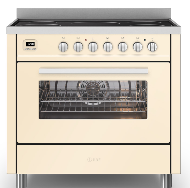 Ilve White Torino 90Cm Single 5 Zone Induction Antique
