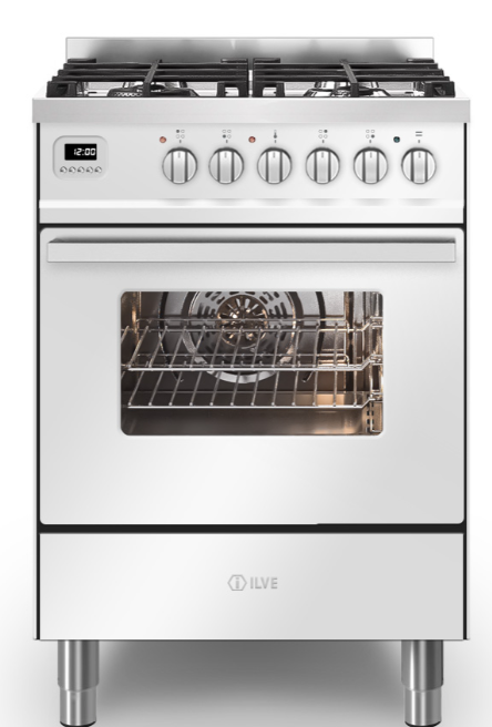 Ilve White Torino 60Cm Single 60 4 Gas Burners