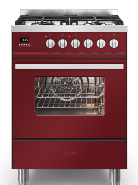 Ilve Burgundy/Red Torino 60Cm Single 60 4 Gas Burners