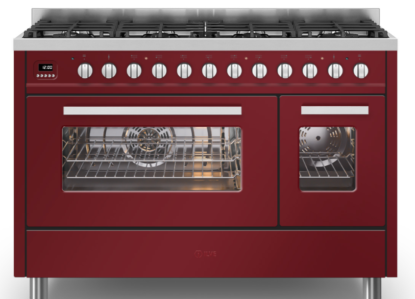 Ilve Burgundy/Red Torino 120Cm Twin 90/30 8 Burners