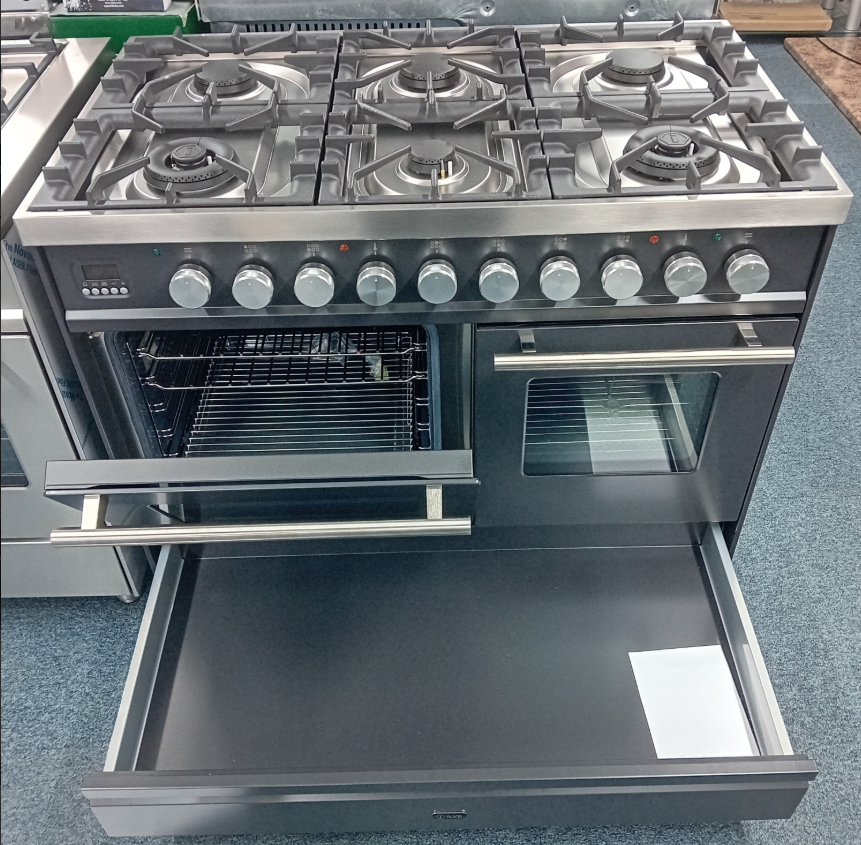Ilve Torino 100Cm Twin 60/40 6 Burners Matt Graphite
