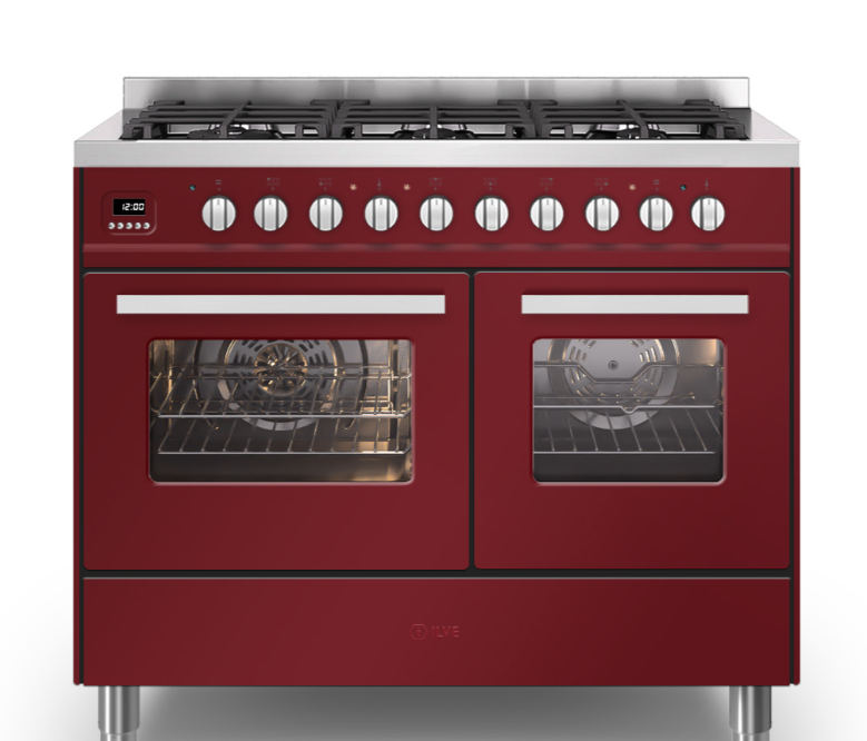 Ilve Burgundy/Red Torino 100Cm Twin 60/40 6 Burners