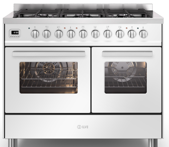 Ilve White Torino 100Cm Twin 60/40 5 Burners