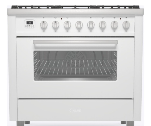 Ilve White Torino 90Cm Single 90 5 Gas Burners