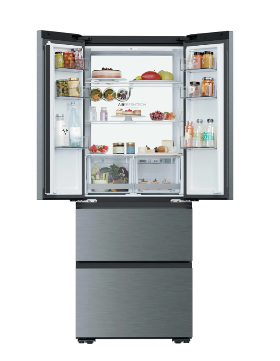 Light Haier Multi Door Fridge Freezer - Space-Fit - Platinum Inox - 402L - Hfkr5718dnmm(Uk) - Image 4