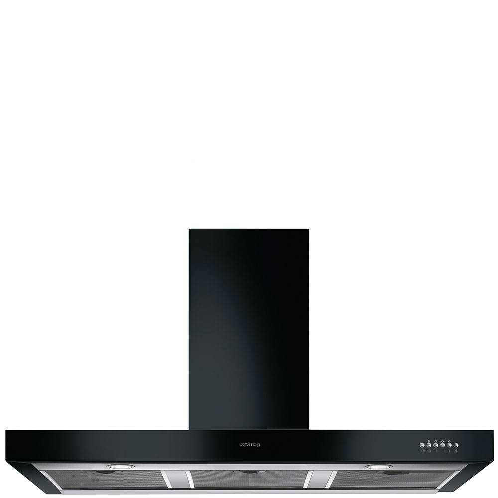 Smeg Black Ks110ble Symphony Chimney Cooker Hood