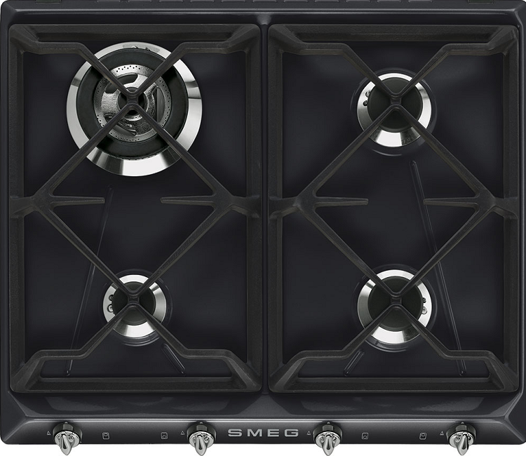Smeg Black Sr964ngh 60Cm Victoria Traditional Gas Hob