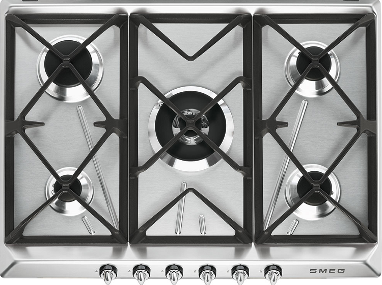 Smeg Sr975xgh 69Cm Victoria Traditional Gas Hob Stainless Steel