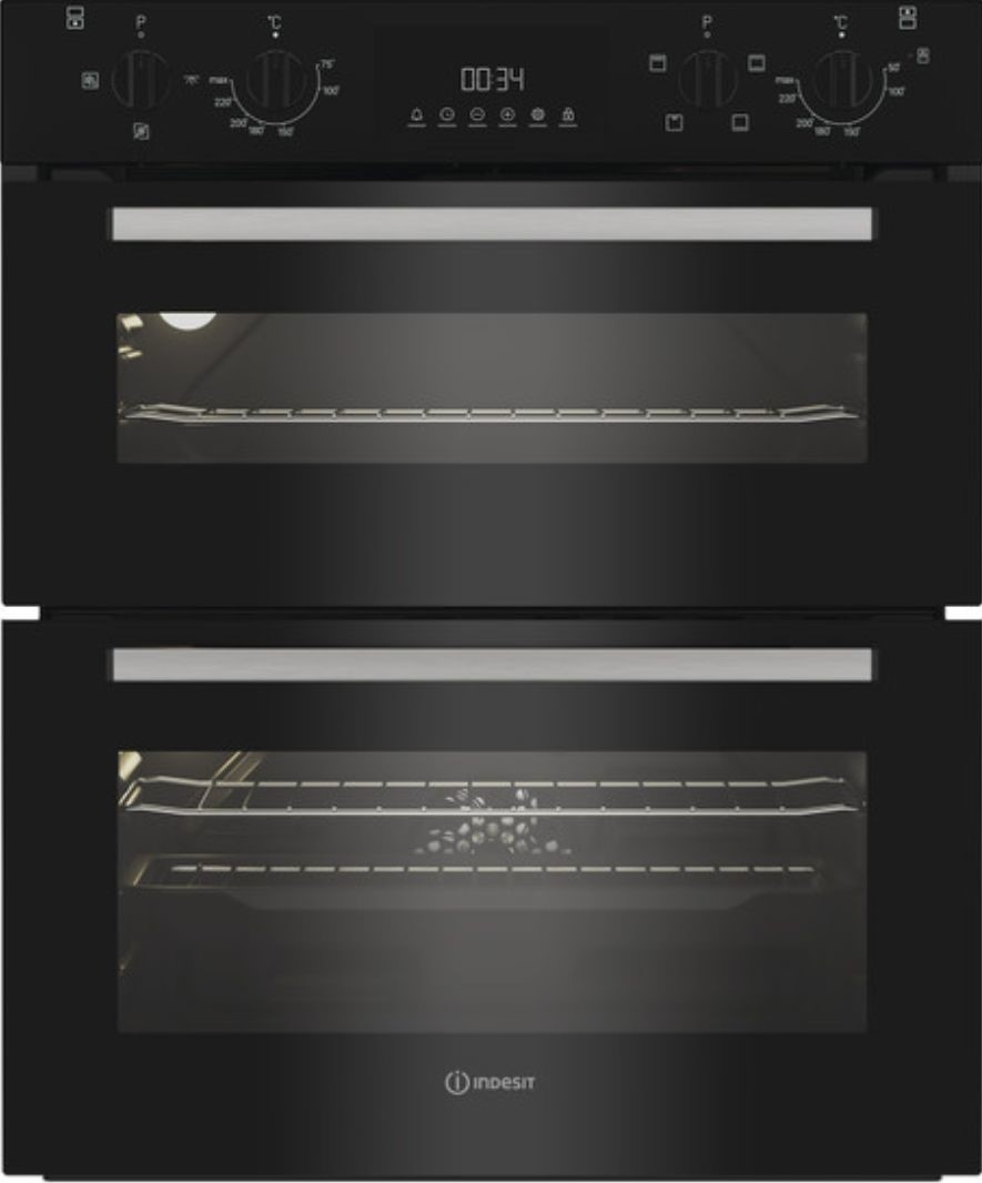 Indesit Black Dui 10D B Built Under Double Oven In