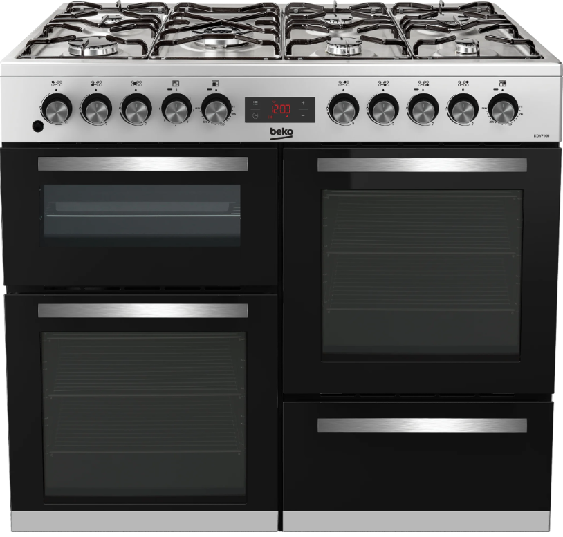 Beko Kdvf100x 100Cm Dual Fuel Range Cooker, Stainless Steel