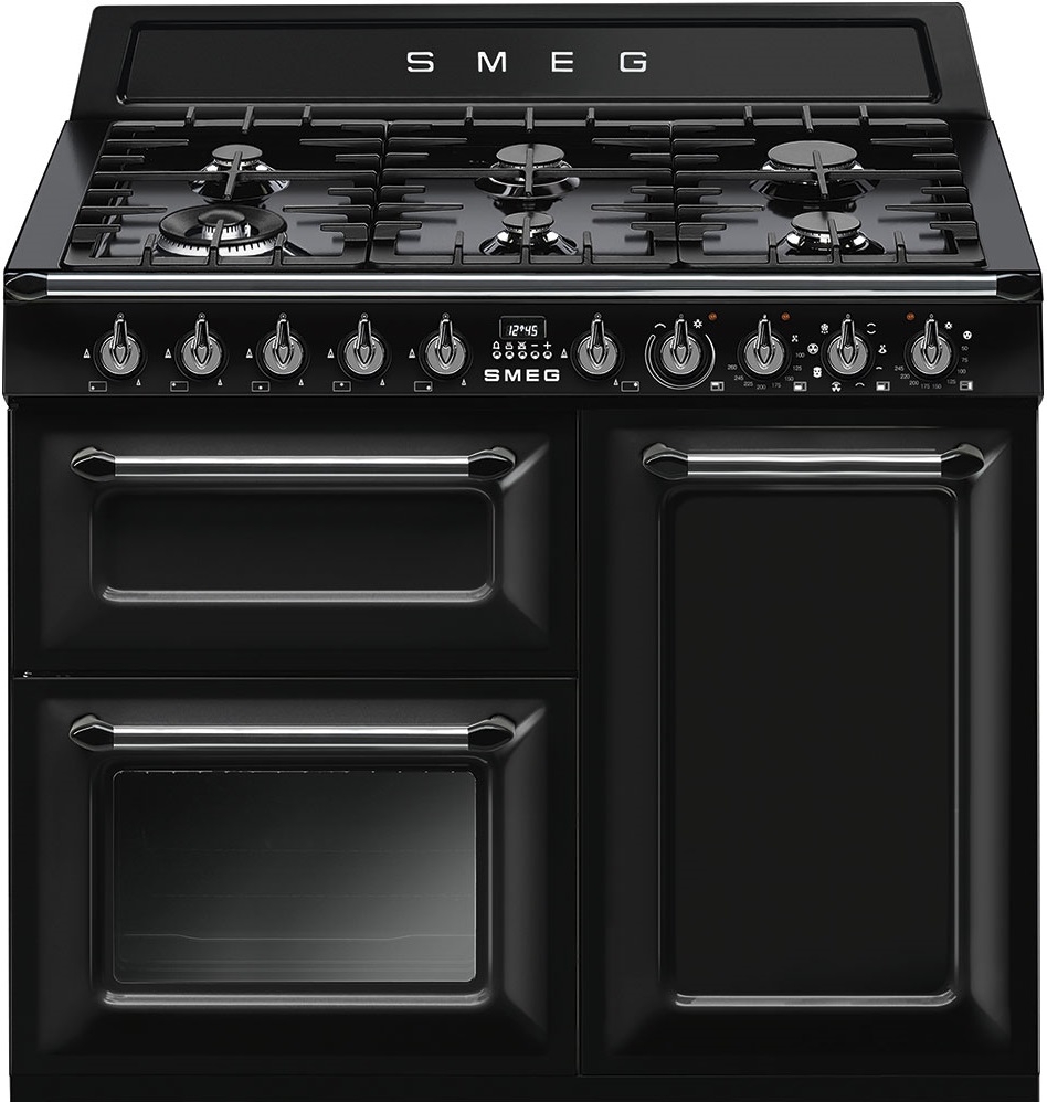 Smeg Black Tr103bl 100Cm "Victoria" Traditional Dual Fuel 3 Cavity Cooker With Gas Hob