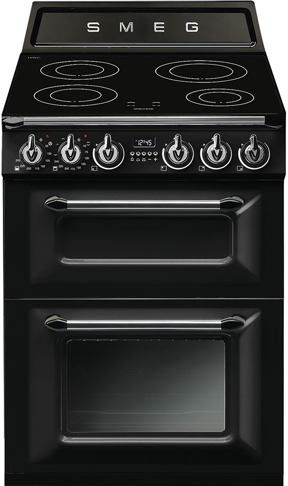 Smeg Black Victoria Tr62ibl2 Induction Electric Cooker With Double Oven