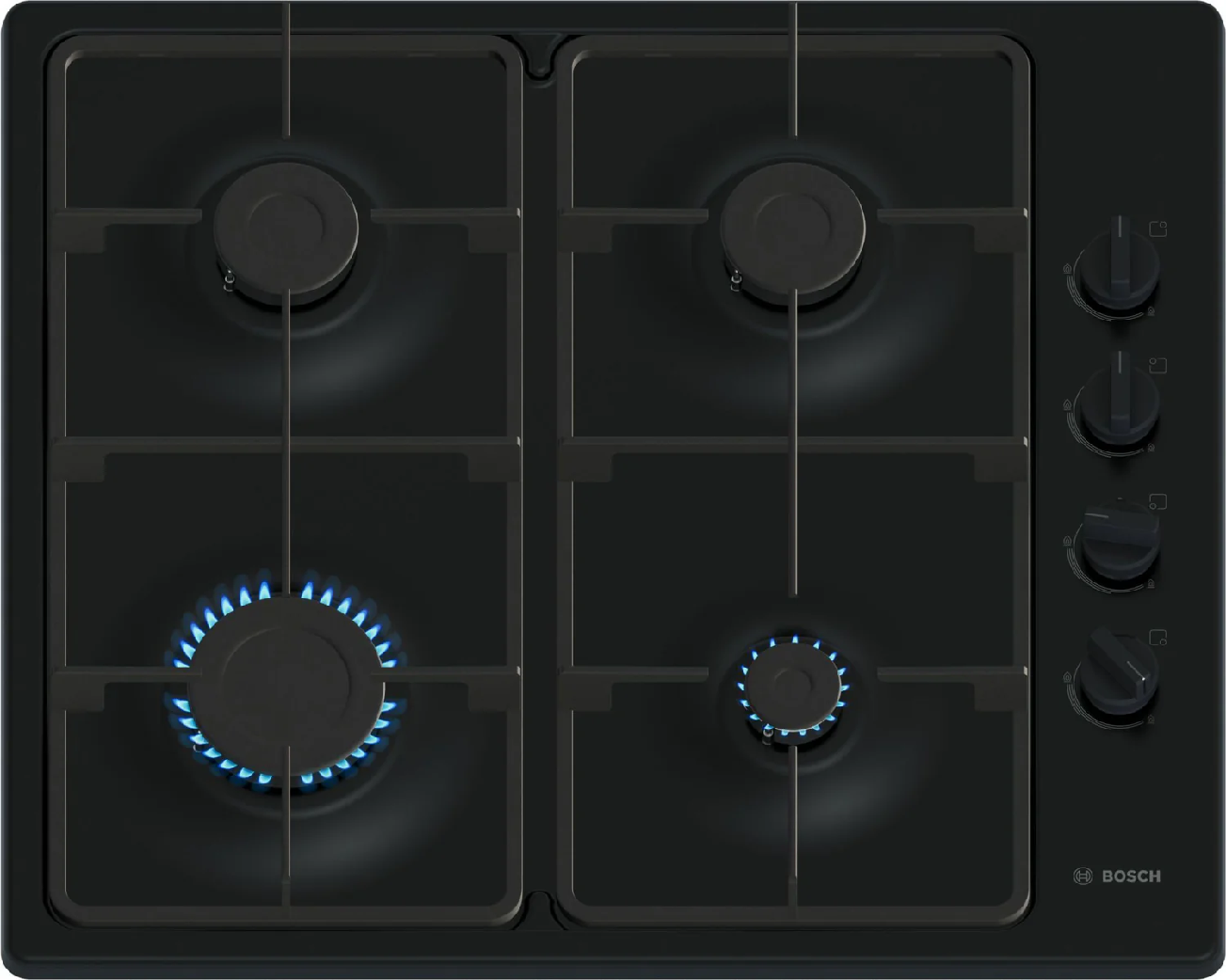 Bosch Black Series 2 Pbp6b6k60 60Cm 4 Burner Gas Hob