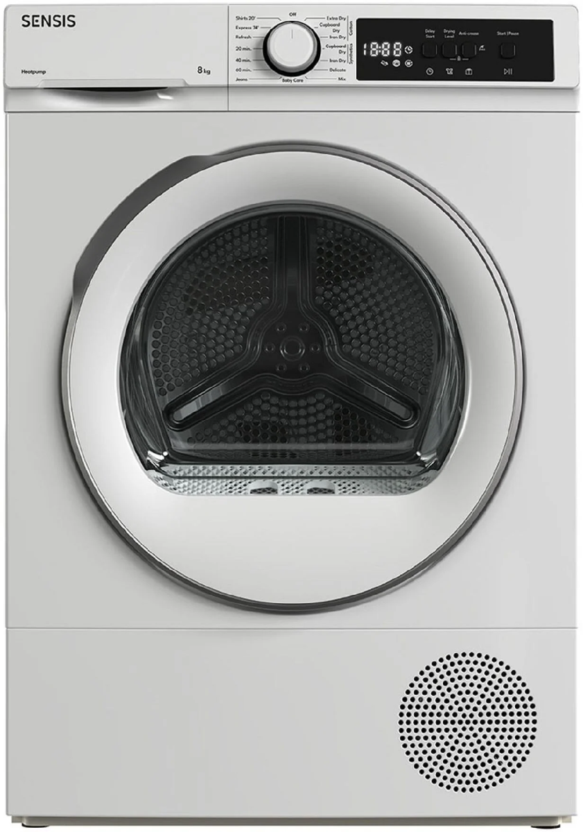 Sensis White Tdhf018a2w 8Kg Heat Pump Tumble Dryer